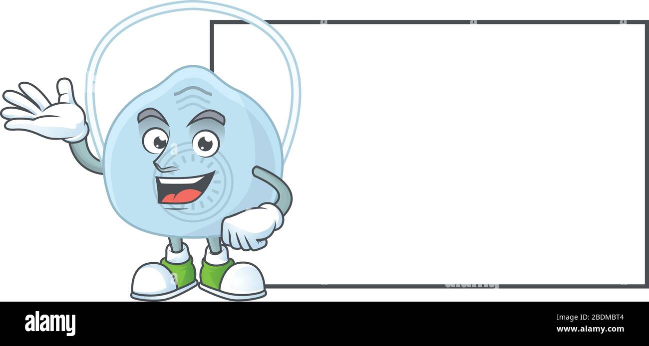 Image du masque respiratoire avec style de motif mascotte Illustration de Vecteur
