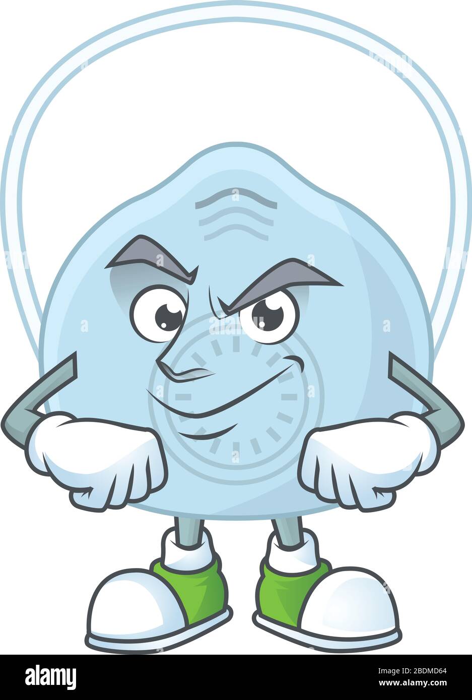 Masque respiratoire style mascotte avec visage à dîner Illustration de Vecteur