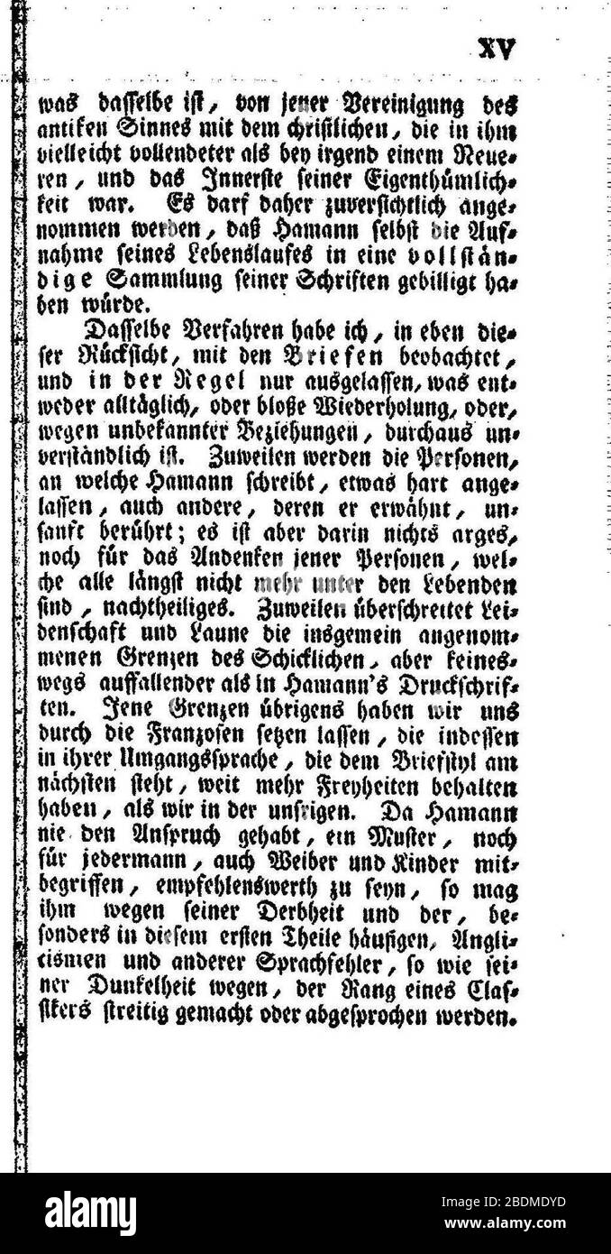 Hamanns Schriften I 15. Banque D'Images
