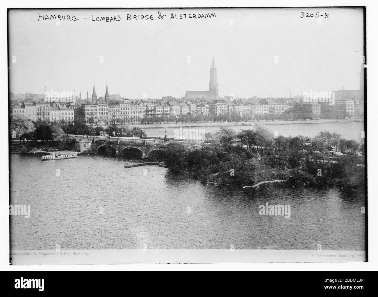 Hambourg - Pont Lombard et Alsterdamm Banque D'Images