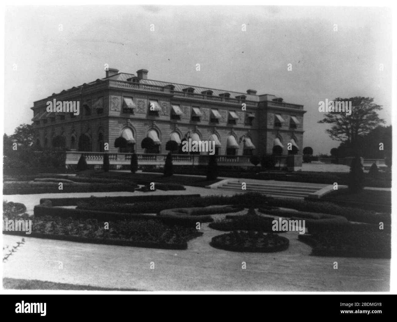 Riz Hamilton Home à Newport, Rhode Island, extérieur, avec vue sur le jardin formel Banque D'Images