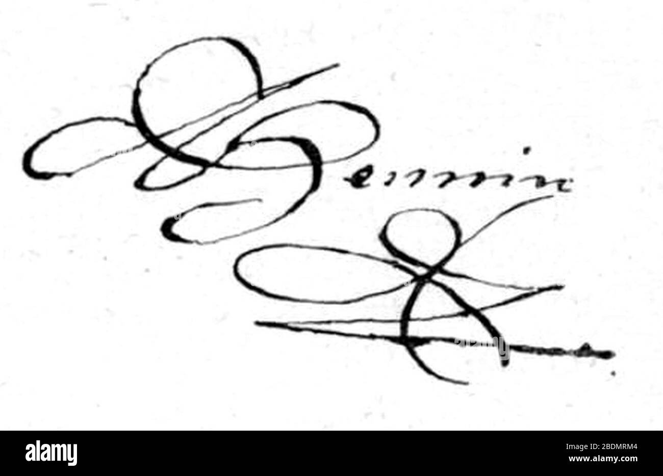 Handtekening Adriaen de Hennin. Banque D'Images