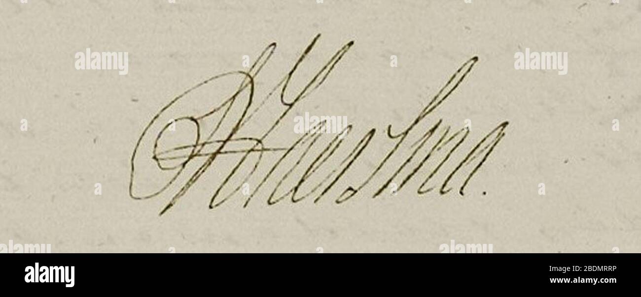 Handtekening M. Sybrand van Haersma (1766 - 1839). Banque D'Images