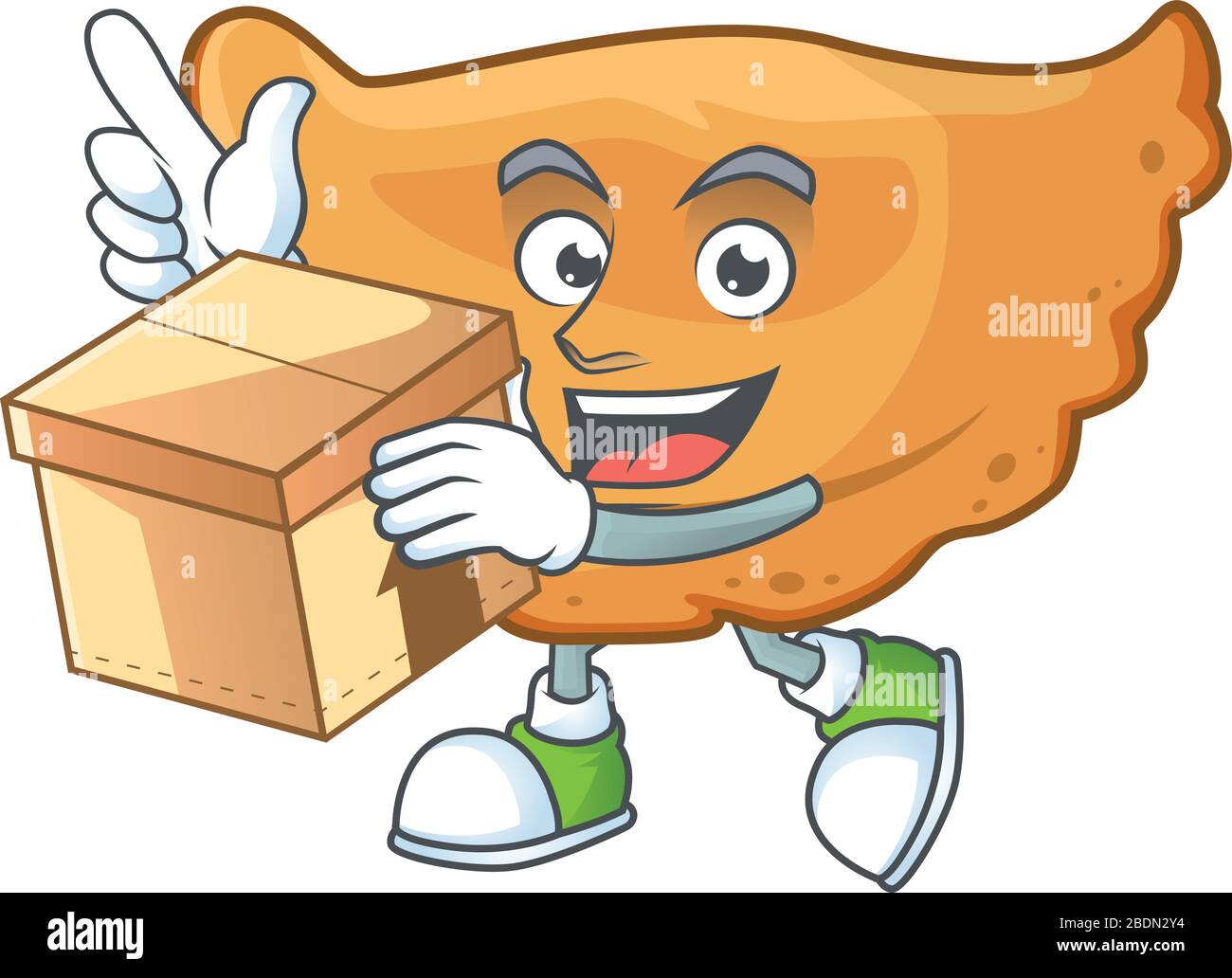 Cornes de gazelle style dessin animé avec boîte cadeau Illustration de Vecteur