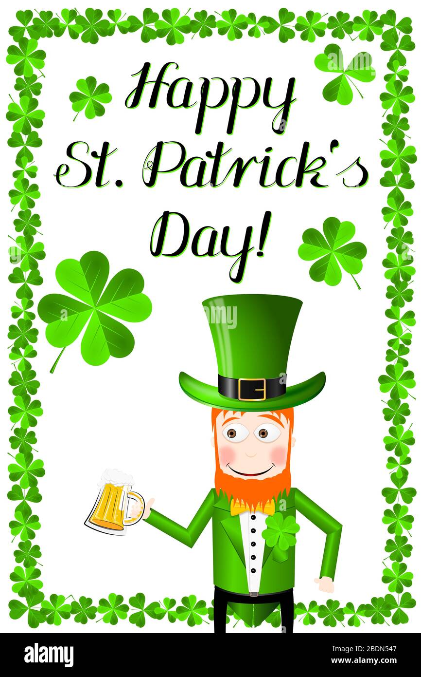 Happy St. Patrick's Day - carte, illustration Banque D'Images