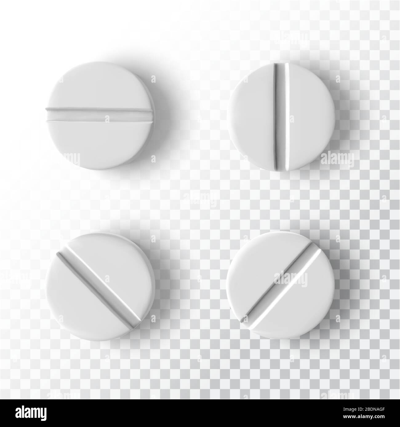 pilule médicale blanche réaliste en relief, vue de dessus. Modèle de conception de pilules, capsules pour graphiques, mockup. Illustration vectorielle. Illustration de Vecteur