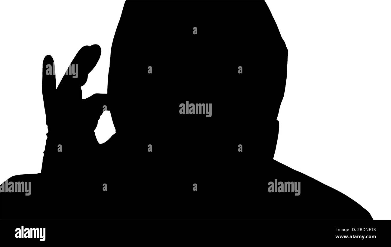 Silhouette Doctor dans les vêtements de protection montrant O.K.. Everythin Banque D'Images