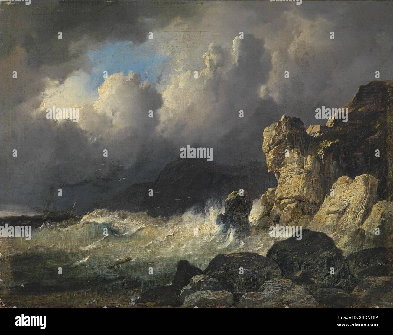 Remigius Adrianus Haanen - Stormy littoral. Banque D'Images