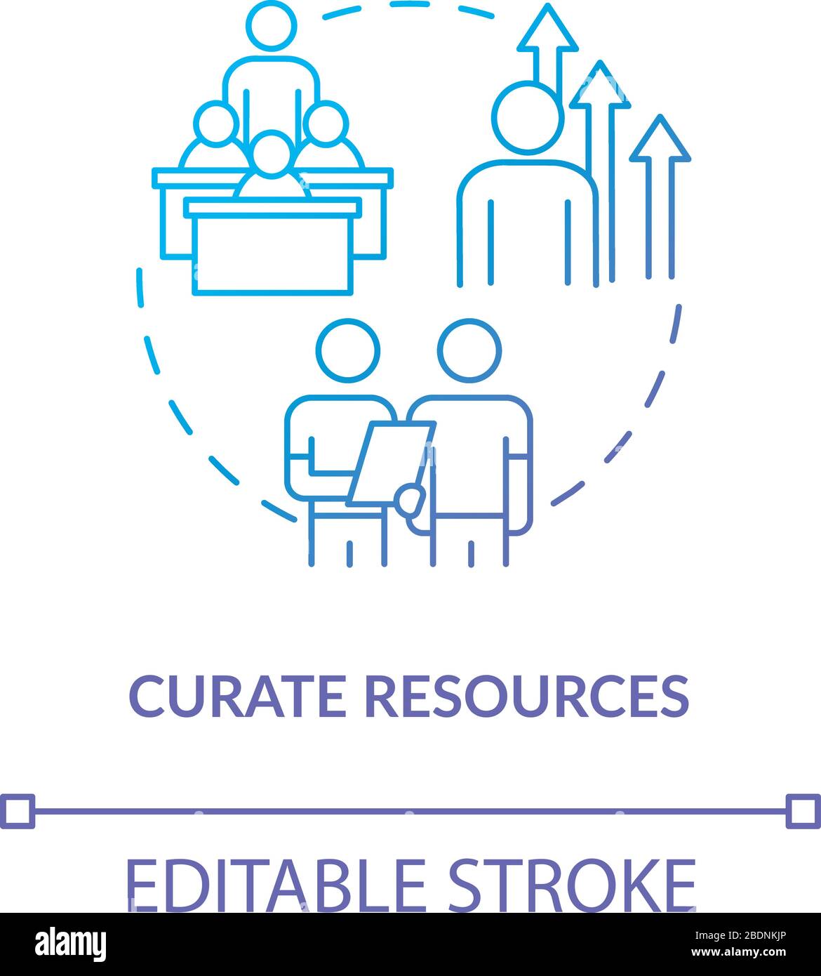 Icône de concept de réduction des ressources de l'entreprise. Gestion ...