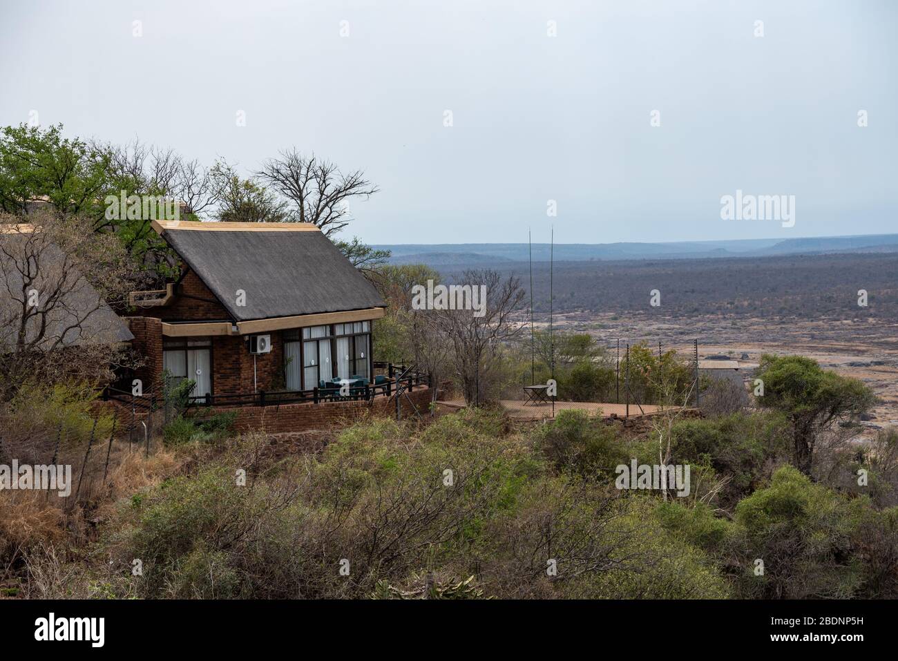 Une maison d'hôtes dans le parc national Kruger avec une vue imprenable Banque D'Images
