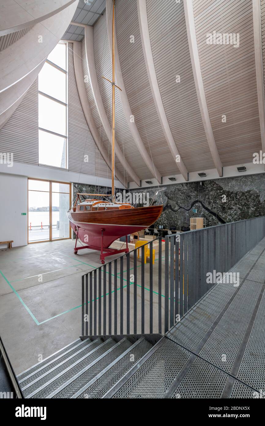 A l'intérieur du magnifique Utzon Center conçu par l'architecte Jørn Utzon - qui a également conçu l'Opéra de Sydney. Terminé en 2008. Aalborg, Danemark. Banque D'Images