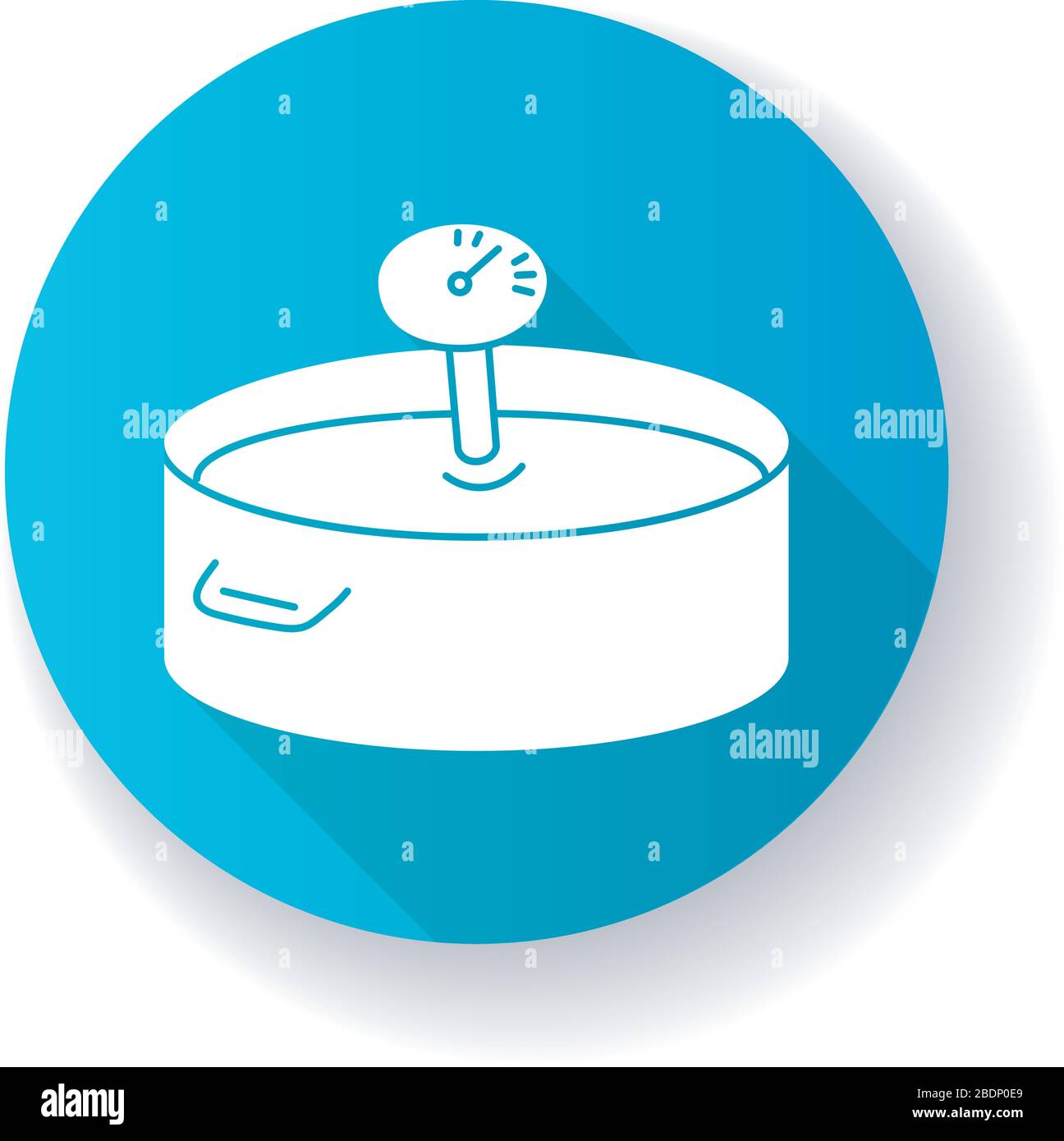 Icône de glyphe d'ombre longue à motif plat bleu de fermentation. Processus de fabrication de cheesie, méthode de fabrication de produits laitiers. Technique de production de fromage Illustration de Vecteur