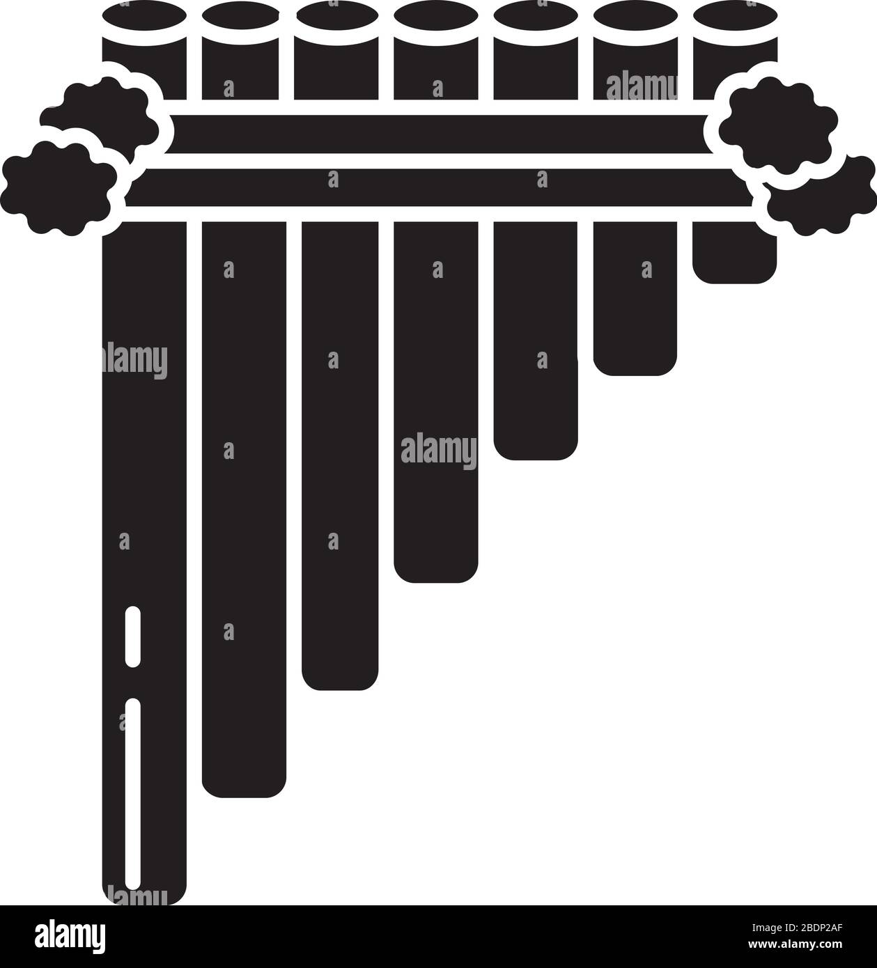 Icône de glyphe noir Siku. Instrument de musique éolienne péruvien traditionnel. Panpipes hispaniques. Flûte à plateau, zamponia. L’instrument populaire du Pérou. Silhouette Illustration de Vecteur