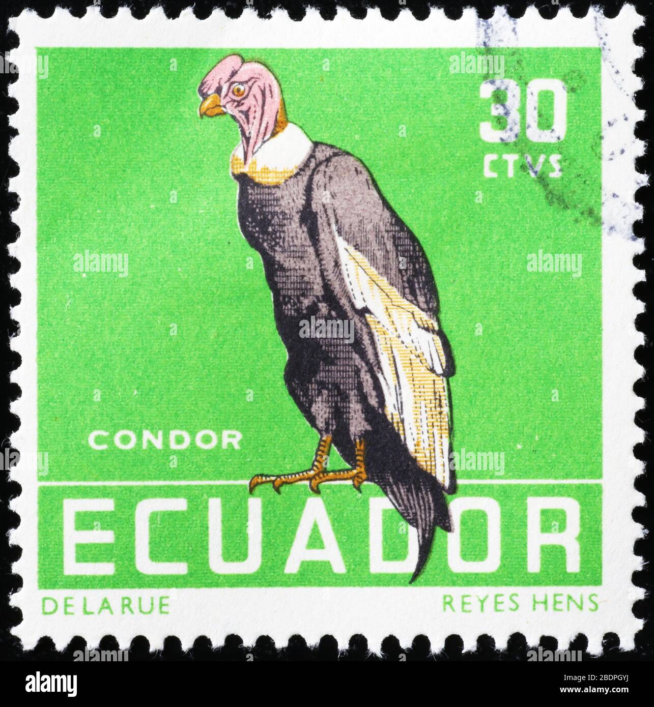 Les andins se condor sur l'ancien timbre-poste de l'Équateur Banque D'Images