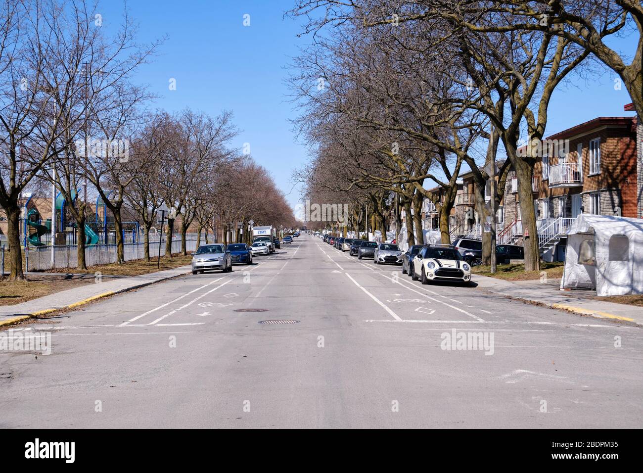 Rues vides dans l'est de Montréal, pendant ;ockdown Banque D'Images