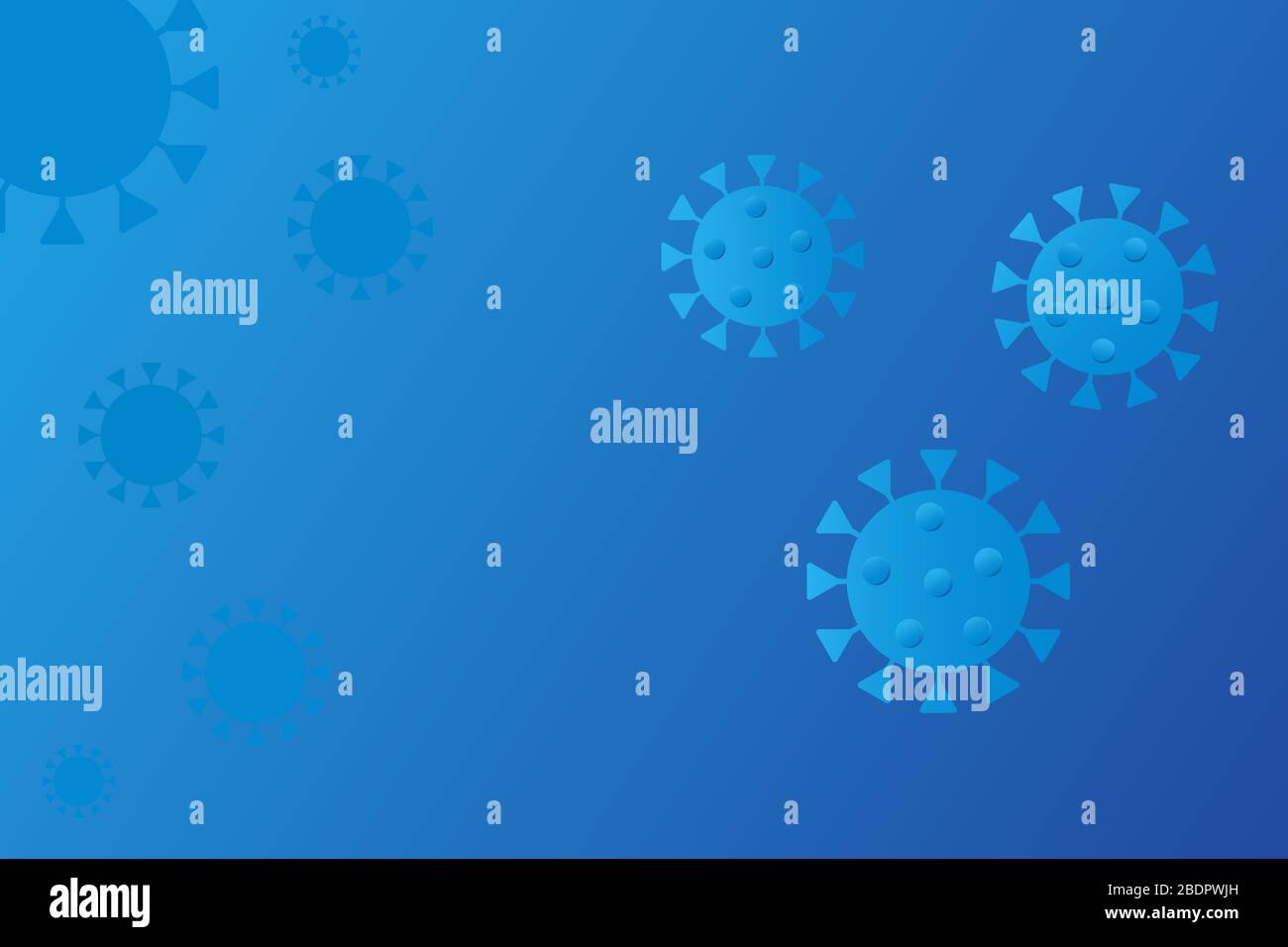 Modèle transparent avec virus COVID 19 sur fond bleu abstrait. Coronavirus isolé sur fond de gradient bleu Illustration de Vecteur