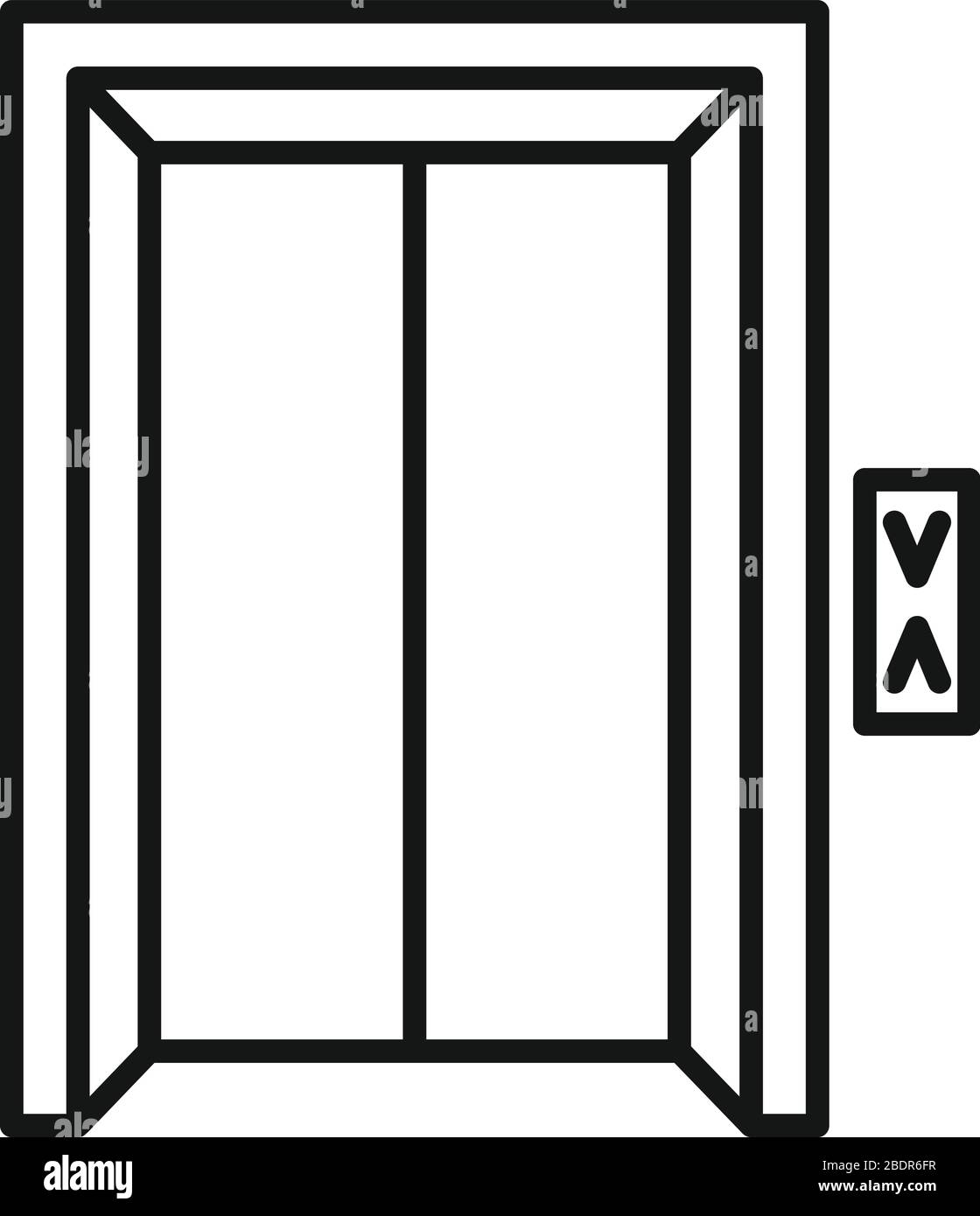 Icône de l'ascenseur du couloir. Contour de l'icône vectorielle de l'ascenseur de couloir pour la conception de Web isolée sur fond blanc Illustration de Vecteur