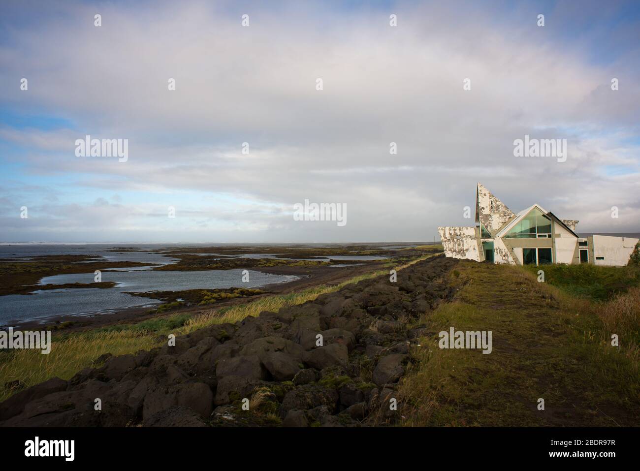 Le village de pêcheurs de Stokkseyri sur la côte sud de l'Islande Banque D'Images