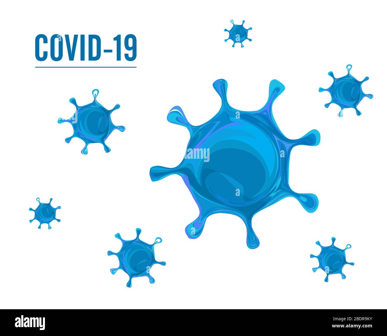 Coronavirus COVID 19 isolé sur fond blanc. 2020 infection par le virus Corona. Illustration vectorielle. Illustration de Vecteur