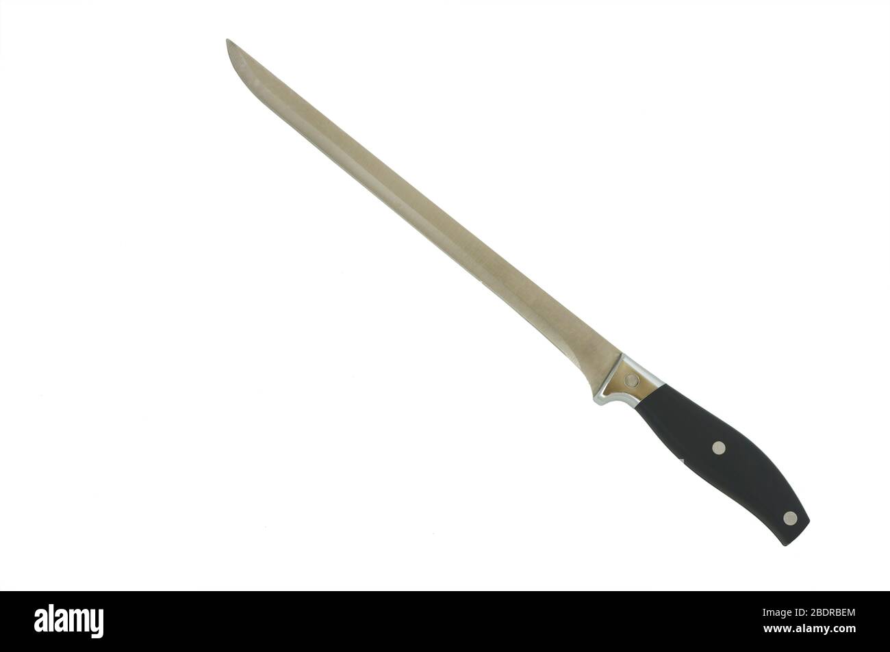 Couteau long expressément pour couper le jambon ibérique. Banque D'Images