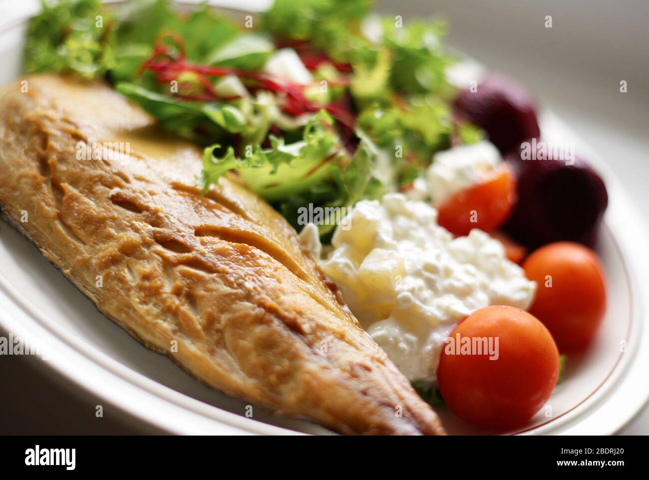 Salade de poissons en bonne santé Banque D'Images