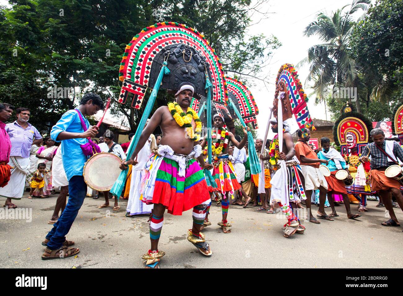 danseurs de kathakali danseur,theyyam,thira,danseurs folkloriques,célébration,festival de kerala,festival indien danseurs,danse de l'inde, Banque D'Images