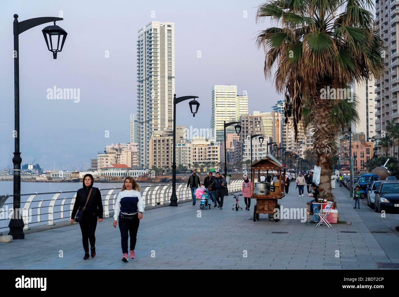 Corniche, Beyrouth Banque D'Images
