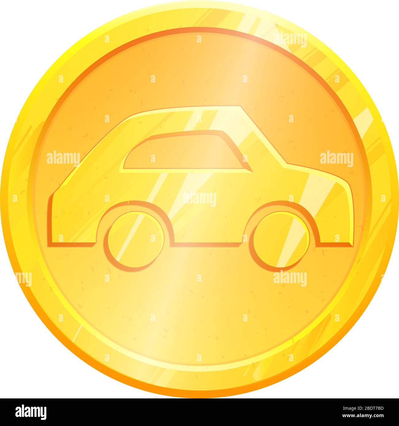 Icône de pièce de monnaie en or de voiture isolée sur fond blanc. Logo automobile métallique pour la conception d'applications mobiles. Pictogramme de déplacement simple. Elément graphique de transport pour interface vectorielle. Illustration de Vecteur Icône de pièce de monnaie en or de voiture isolée sur fond blanc. Logo automobile métallique pour la conception d'applications mobiles. Pictogramme de déplacement simple. Elément graphique de transport pour interface vectorielle. Illustration de Vecteur