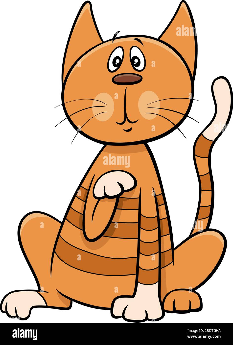 Illustration de dessin animé de chat drôle surpris ou de chat de Kitten Comic Animal personnage Illustration de Vecteur