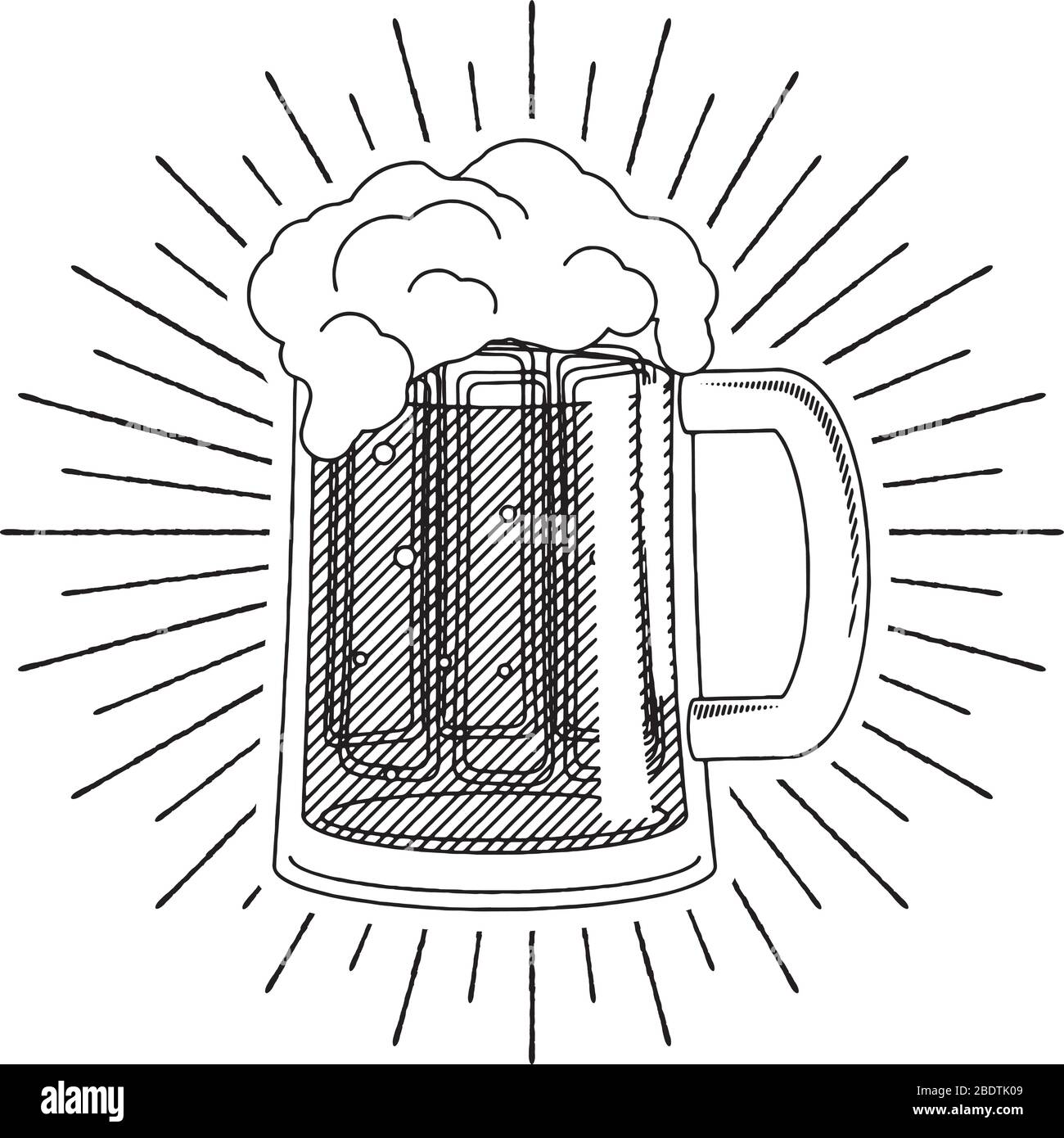 Pinte De Biere Illustration Dessin Noir Et Blanc Image Vectorielle Stock Alamy