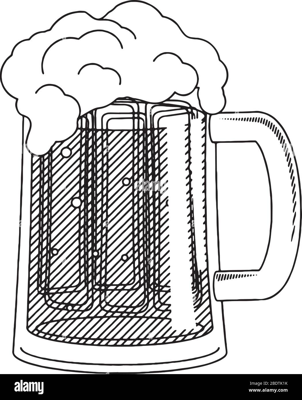 Pinte De Biere Illustration Dessin Noir Et Blanc Image Vectorielle Stock Alamy