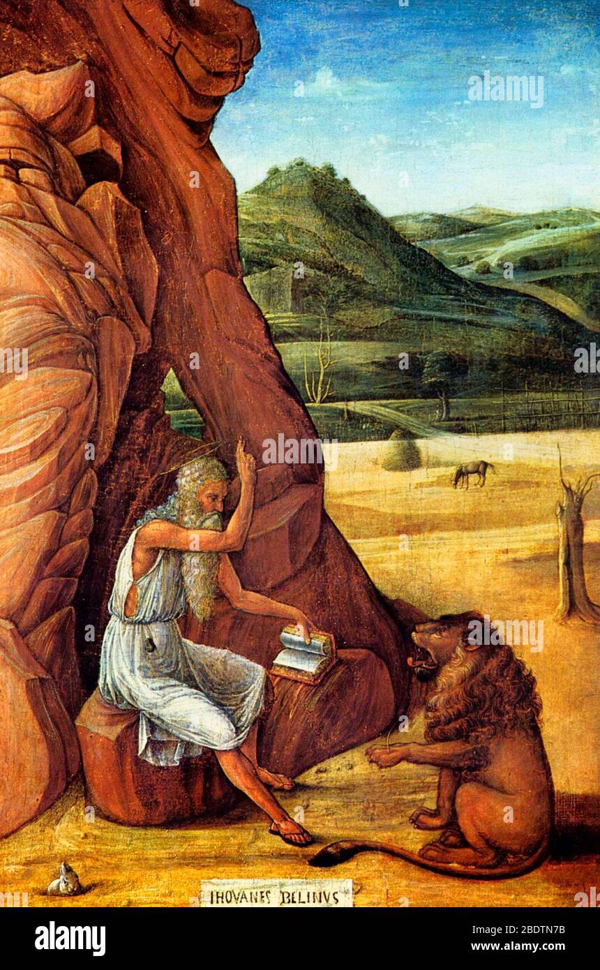 Saint Jérôme dans le désert - Giovanni Bellini, vers 1450 Banque D'Images