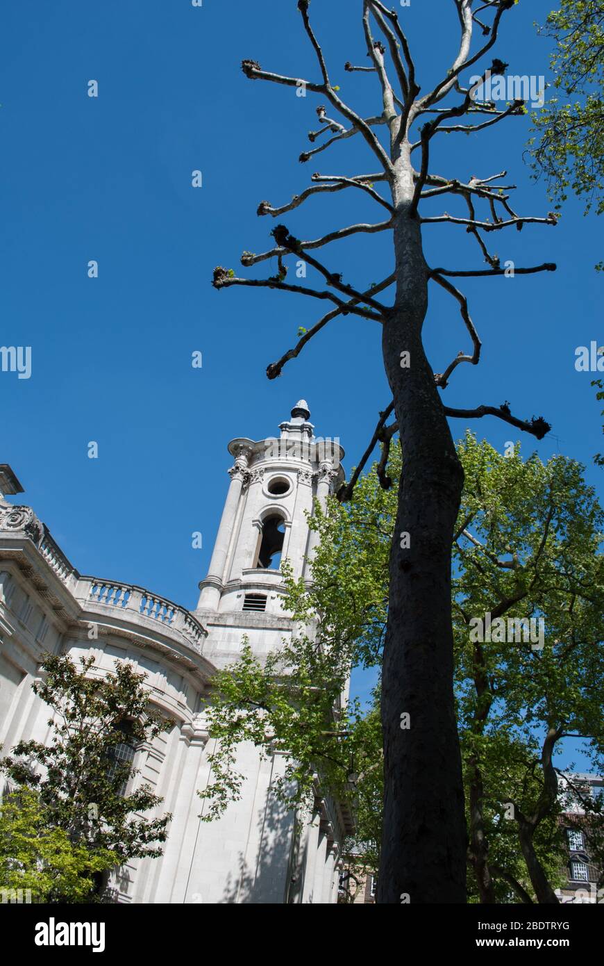 Architecture baroque anglaise façade en pierre de Portland St. Johns Smith Square, Westminster, Londres SW1P By Banque D'Images