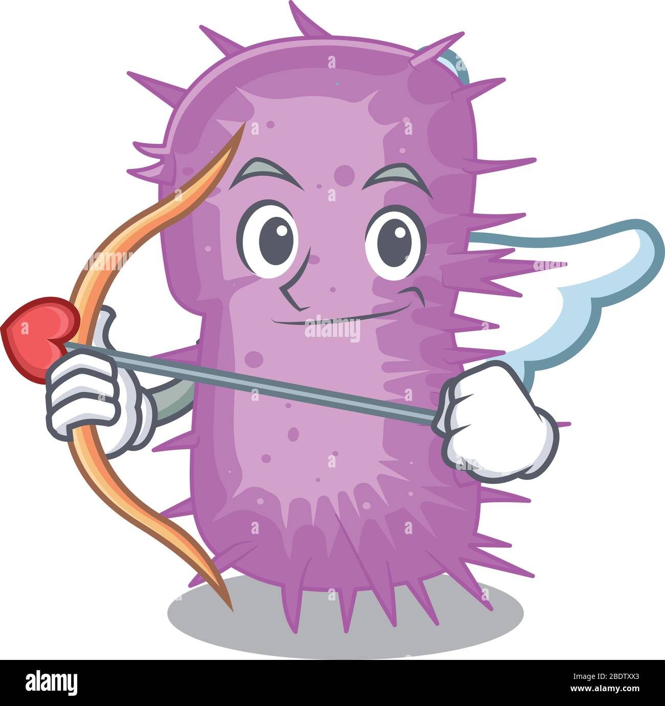 Acinetobacter baumannii dans le personnage de dessin animé cupidé avec flèche et ailes Illustration de Vecteur