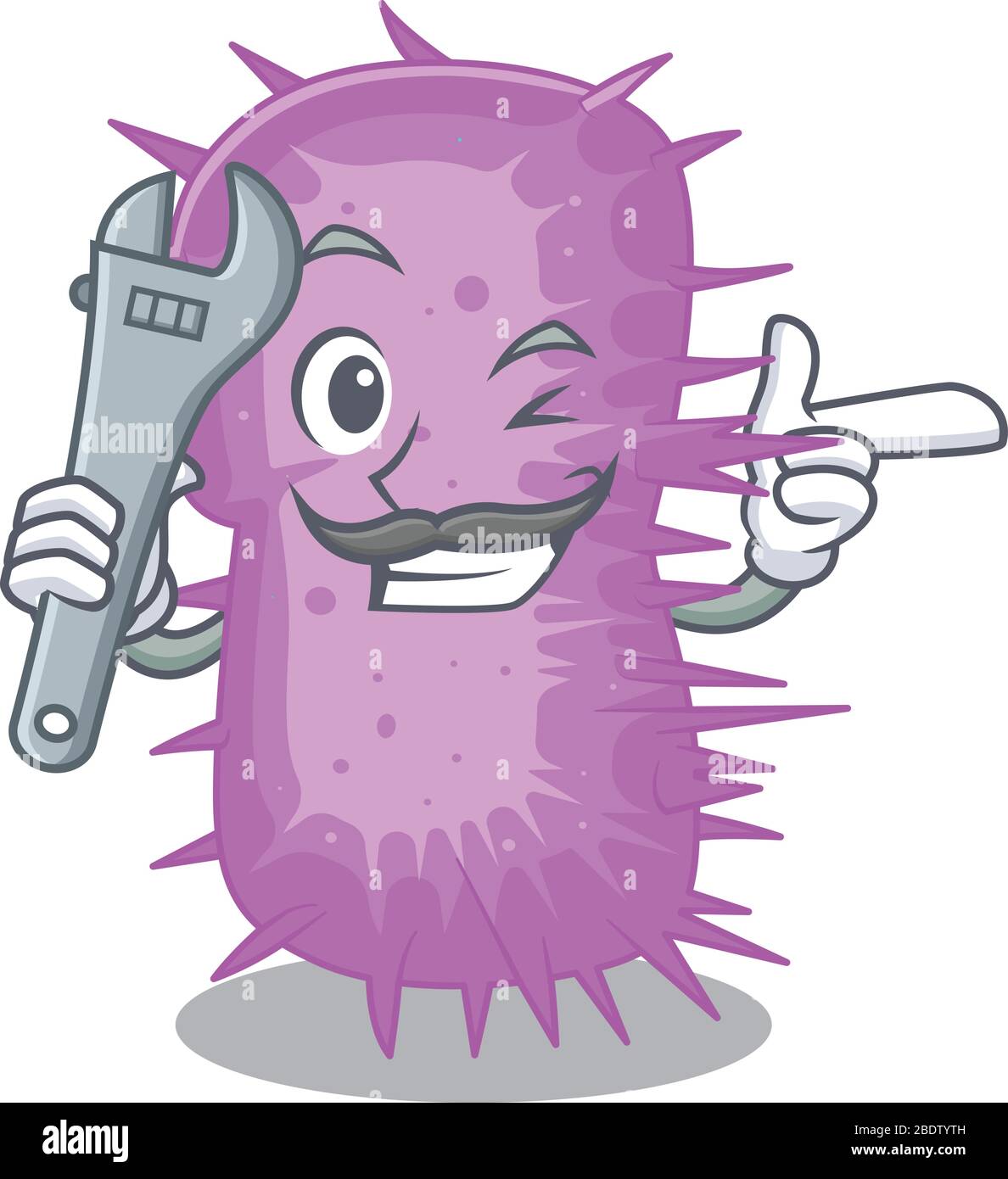 Une photo du concept de conception de mascotte mécanique acinetobacter baumannii Illustration de Vecteur