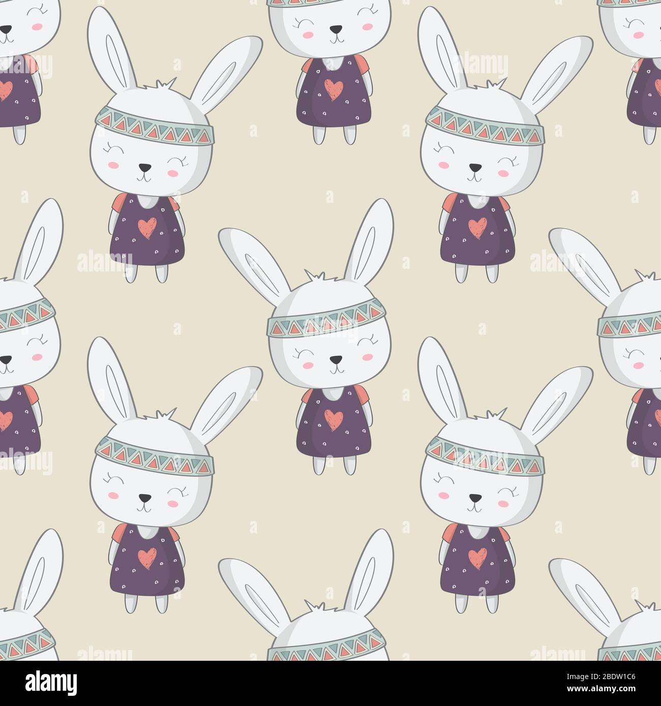Bebe Motif De Lapin Et De Poupee D Ours En Peluche Pour Enfants Image Vectorielle Stock Alamy