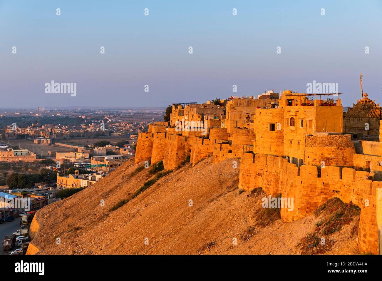 Jaisalmer fort à la première lumière Rajasthan Inde Banque D'Images
