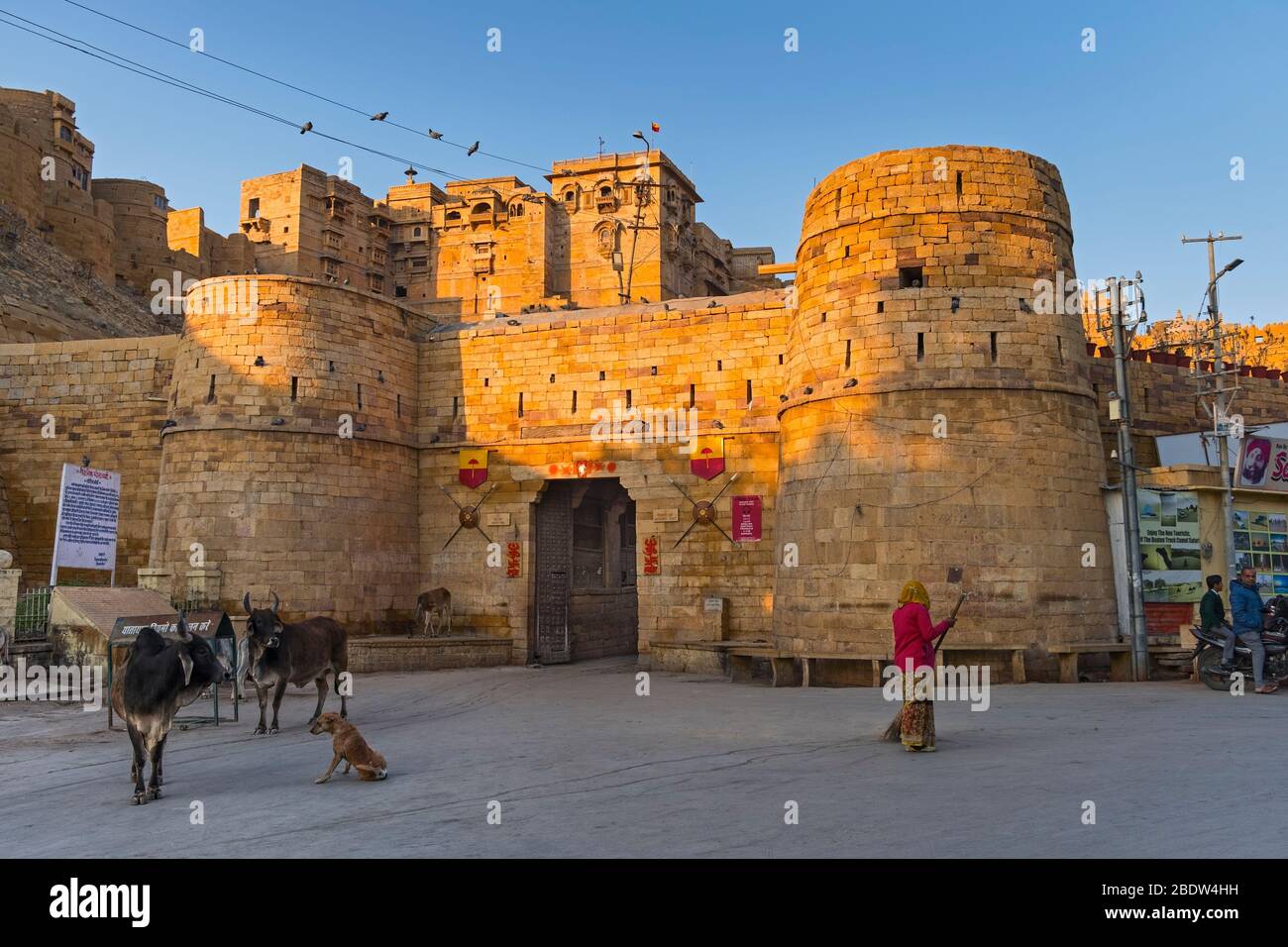 Akhai Pol entrée principale de la première porte Jaisalmer fort Rajasthan Inde Banque D'Images