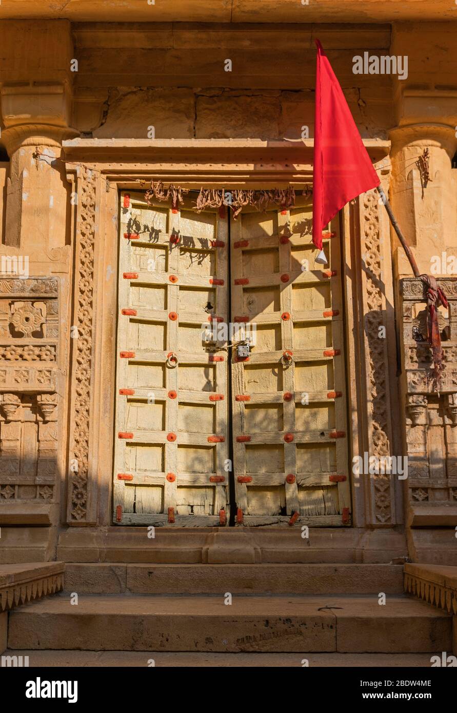 Porte traditionnelle Mandir Palace Jaisalmer Rajasthan Inde Banque D'Images