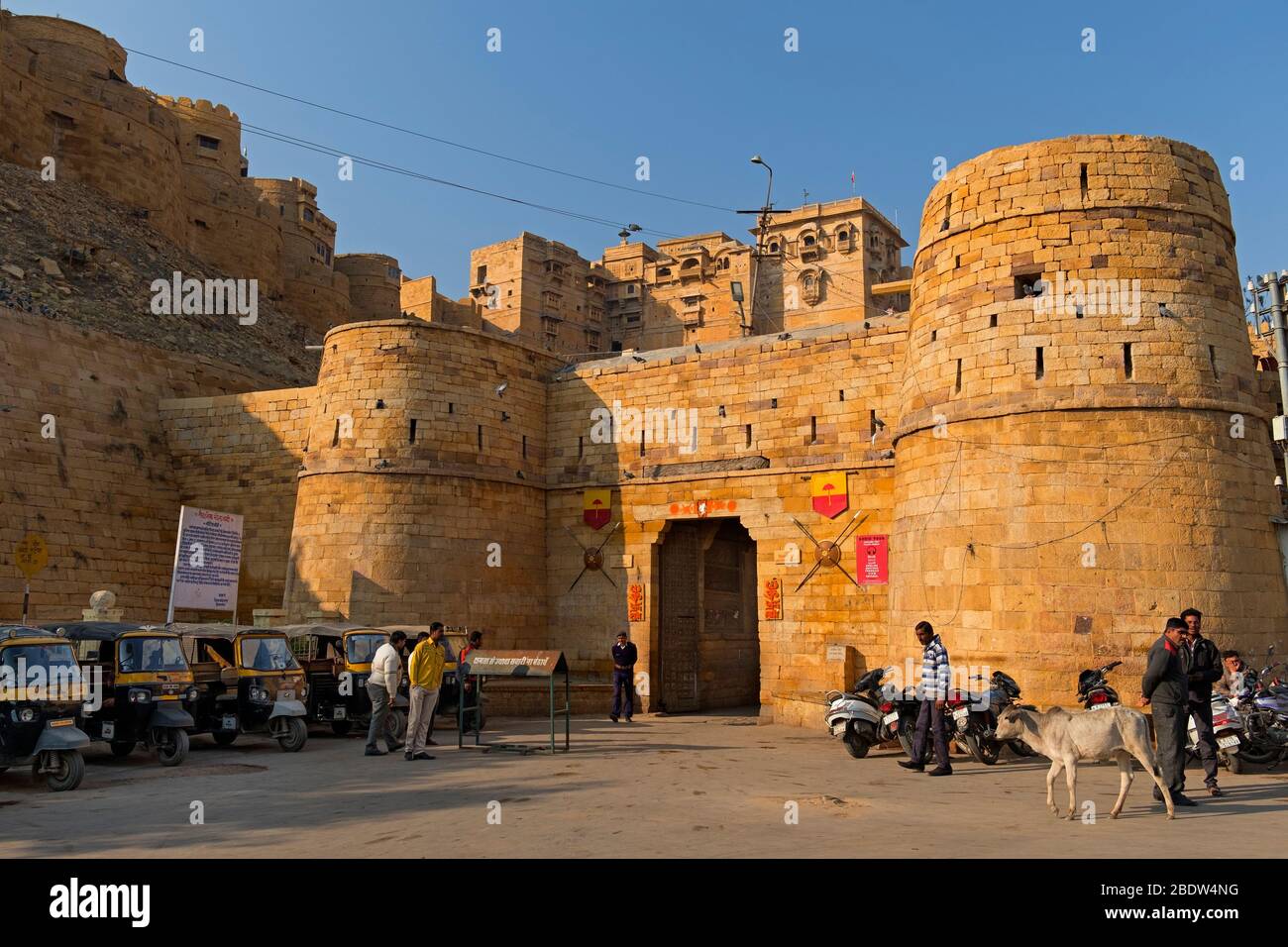 Akhai Pol entrée principale de la première porte Jaisalmer fort Rajasthan Inde Banque D'Images