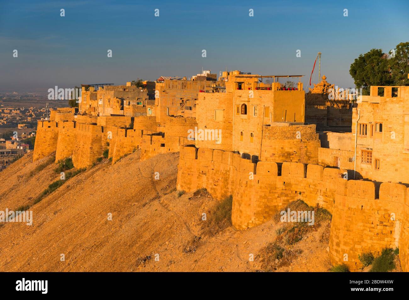 Jaisalmer fort à la première lumière Rajasthan Inde Banque D'Images