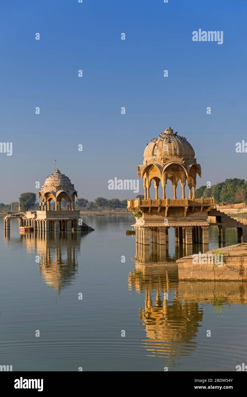 Lac Gadisar Jaisalmer Rajasthan Inde Banque D'Images