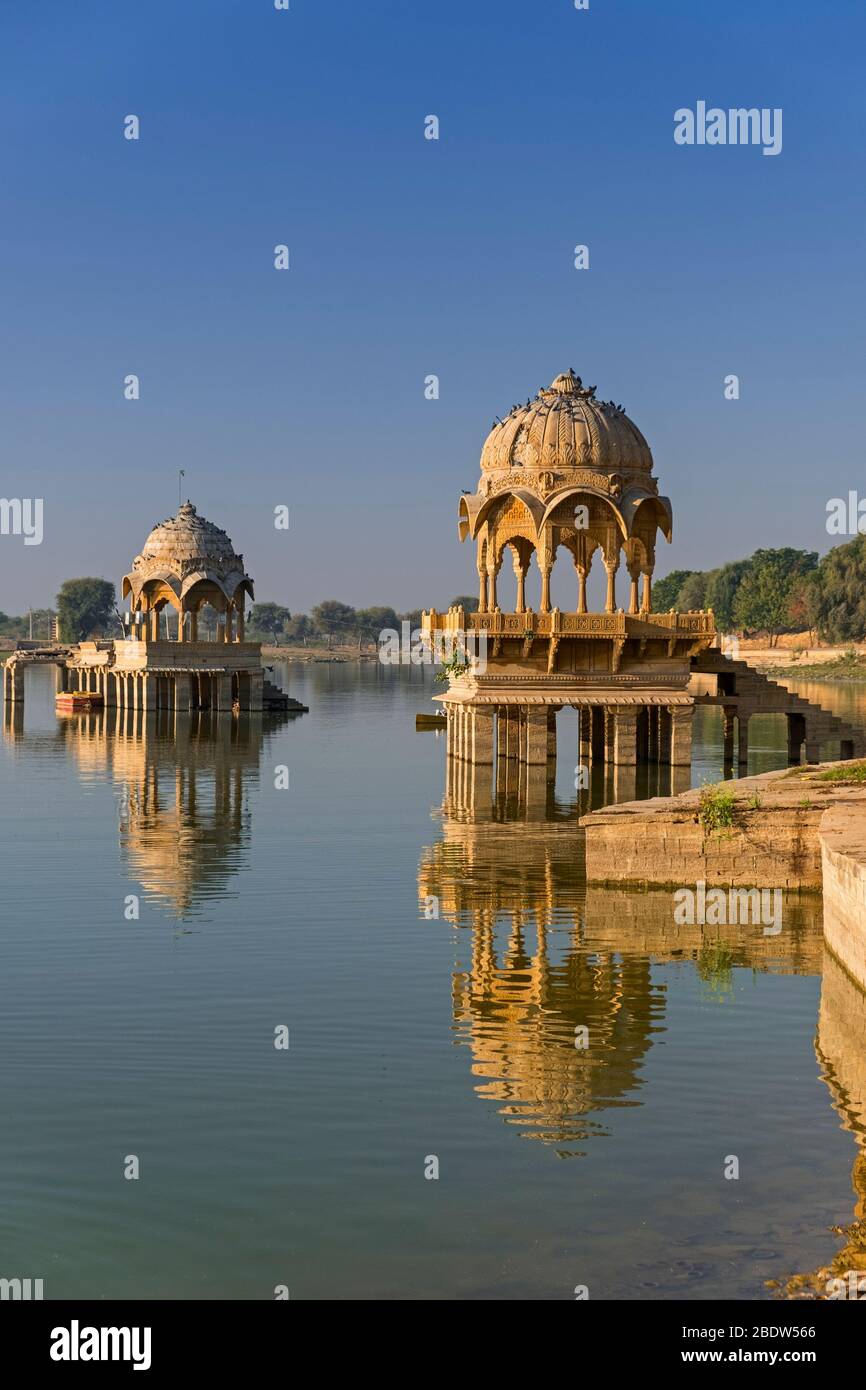 Lac Gadisar Jaisalmer Rajasthan Inde Banque D'Images