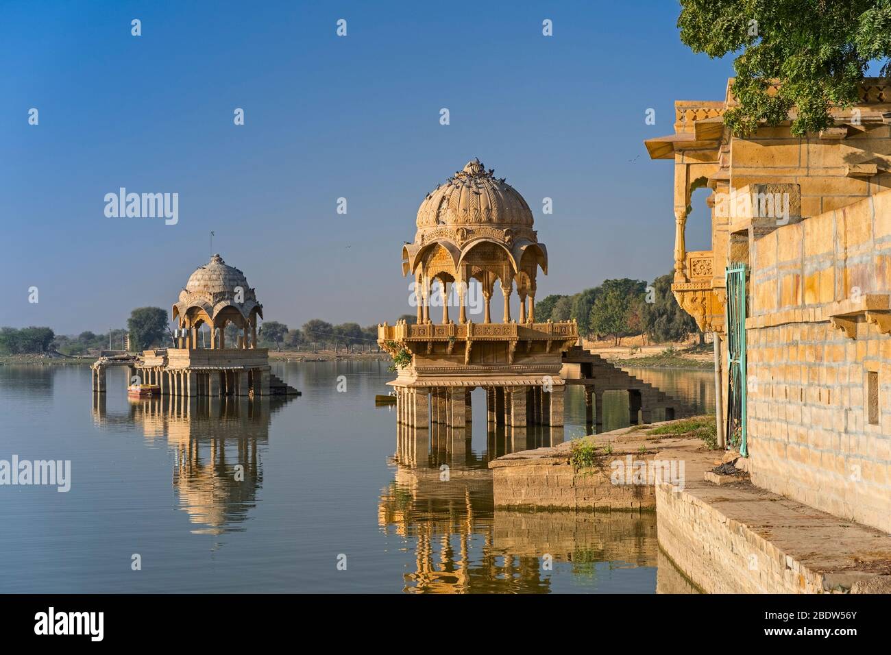 Lac Gadisar Jaisalmer Rajasthan Inde Banque D'Images