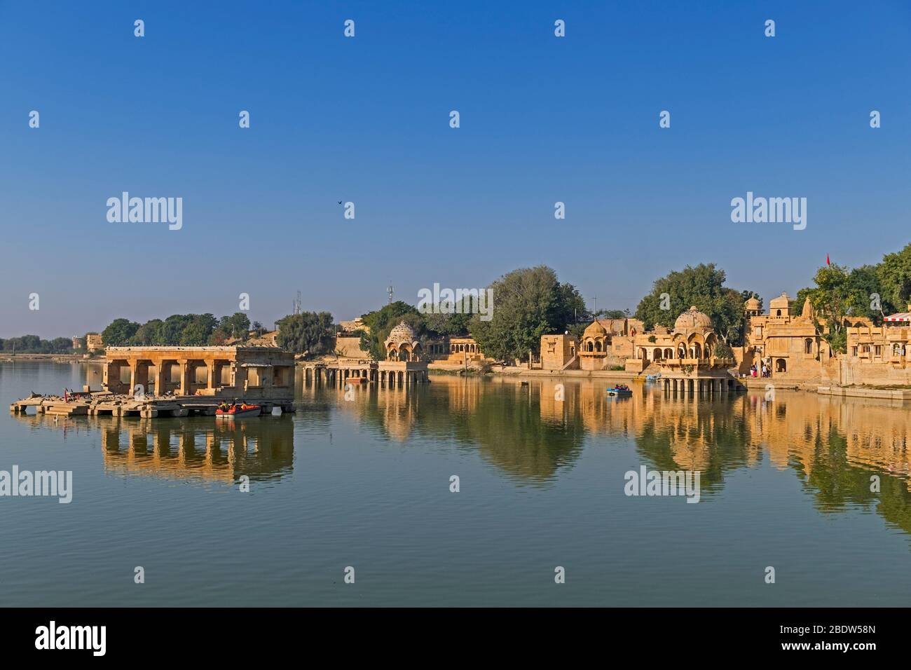 Lac Gadisar Jaisalmer Rajasthan Inde Banque D'Images