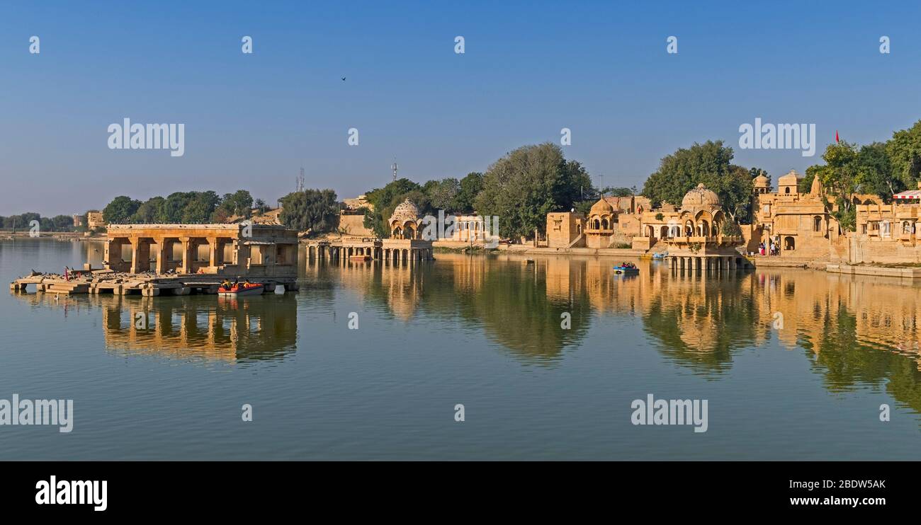 Lac Gadisar Jaisalmer Rajasthan Inde Banque D'Images