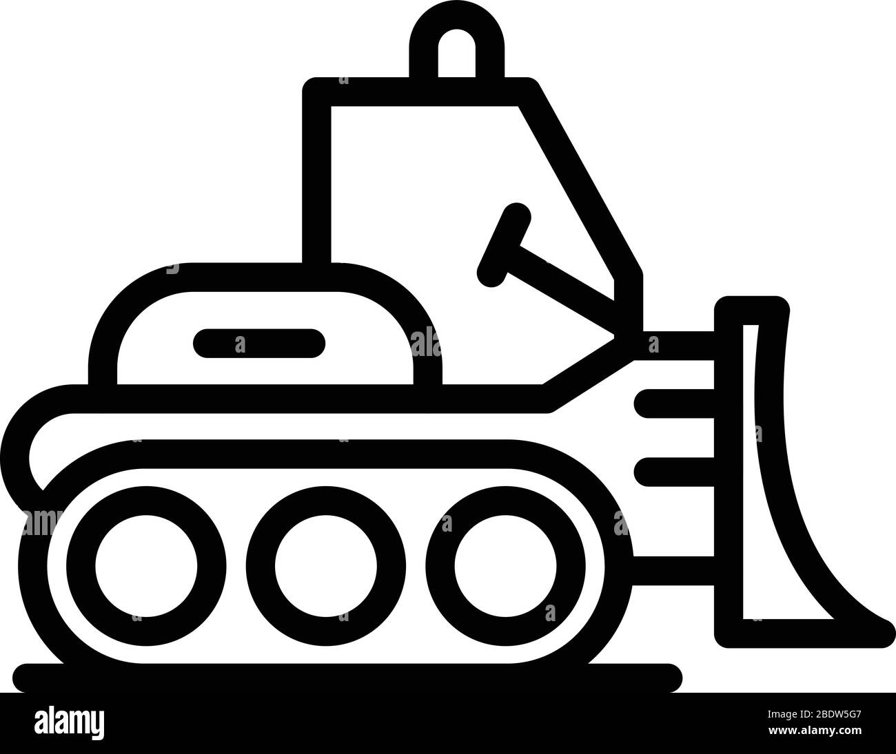 Icône de chargeur de bulldozer, style de contour Illustration de Vecteur