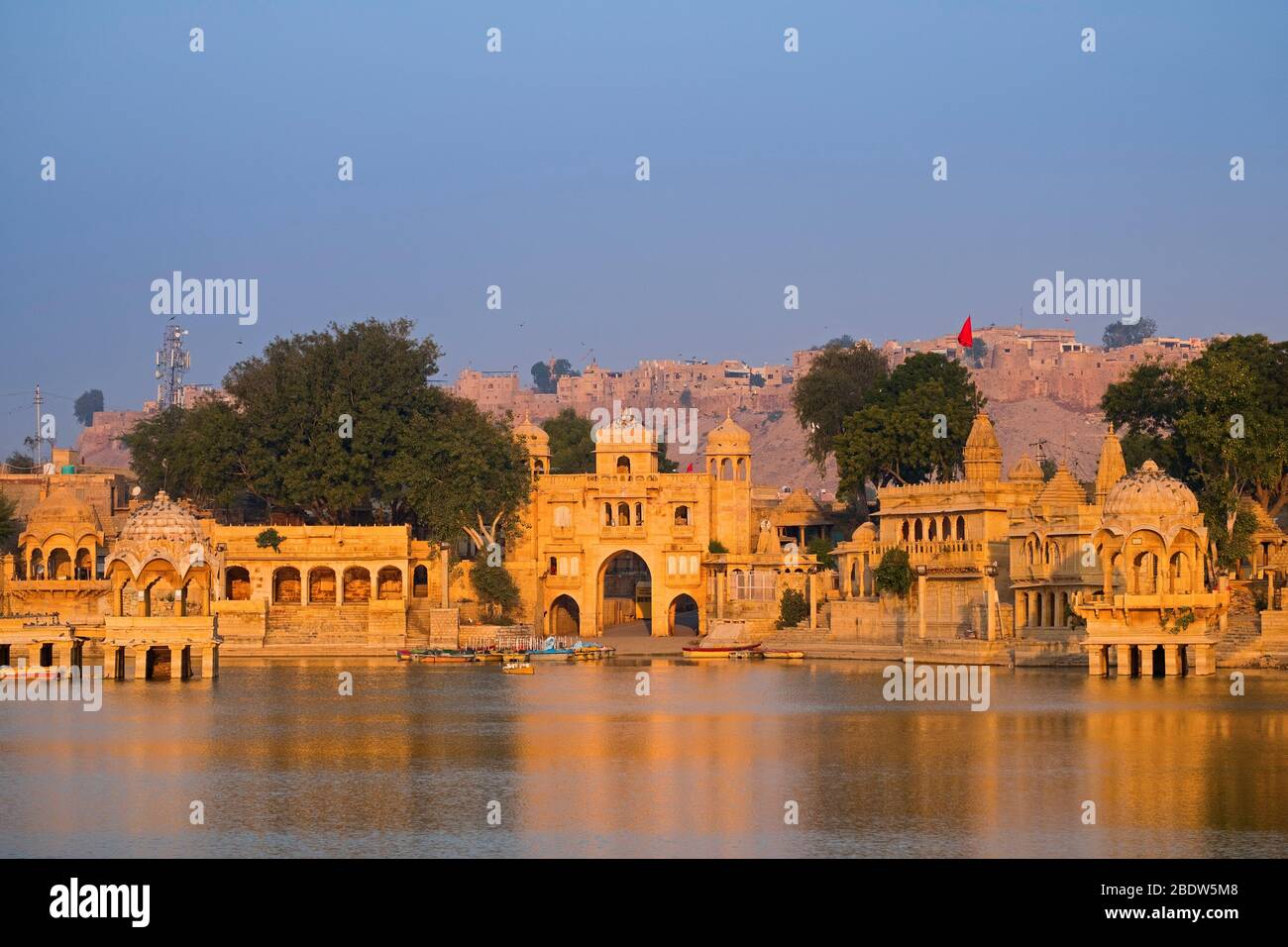 Lac Gadisar Jaisalmer Rajasthan Inde Banque D'Images