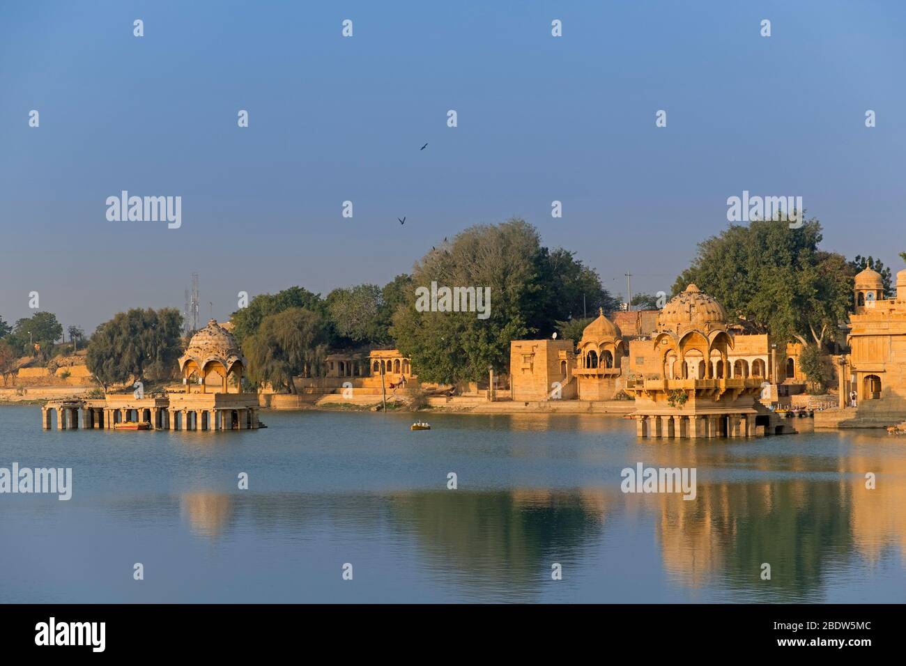 Lac Gadisar Jaisalmer Rajasthan Inde Banque D'Images