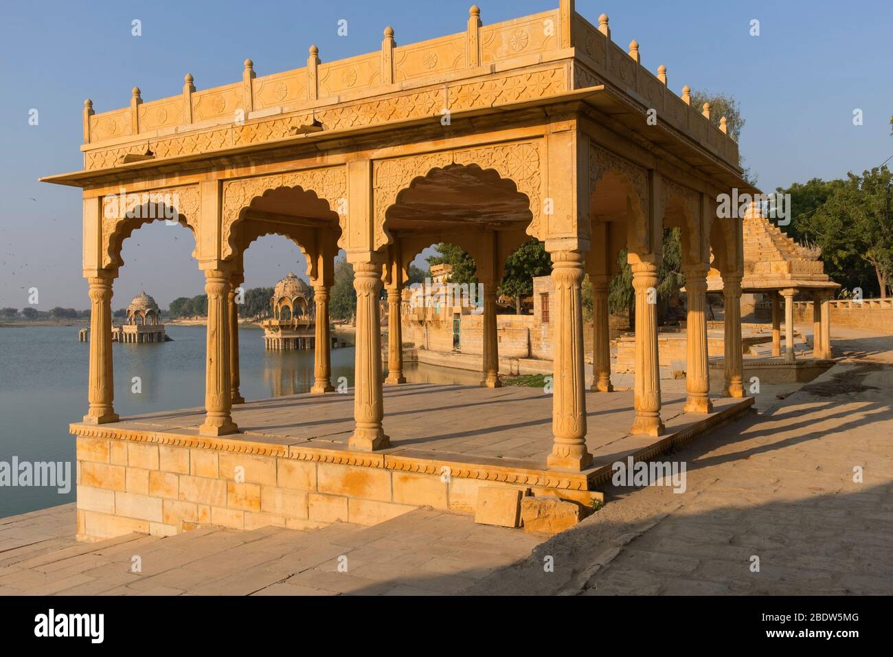 Lac Gadisar Jaisalmer Rajasthan Inde Banque D'Images